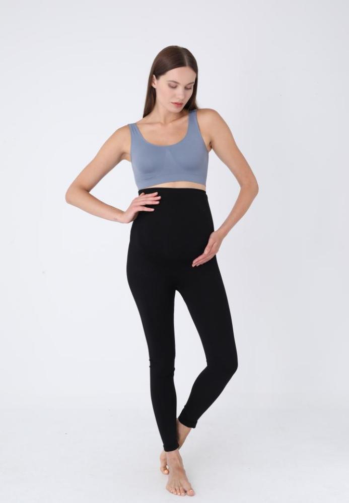 Colanți Negri pentru Gravide – cu Bandă Elastică de Susținere sub Burtă,Culoare Negru,Engros